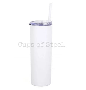 20oz Straight Skinny Sublimation, no taper Leakproof Tumbler w/Straw and rubber bottom