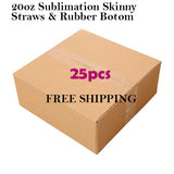 20 Oz Sublimation Skinny CASE OF 25 U.S.A Supplier Direct/FREE SHIPPING